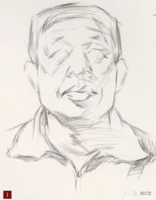 素描头像男中年正面作画步骤