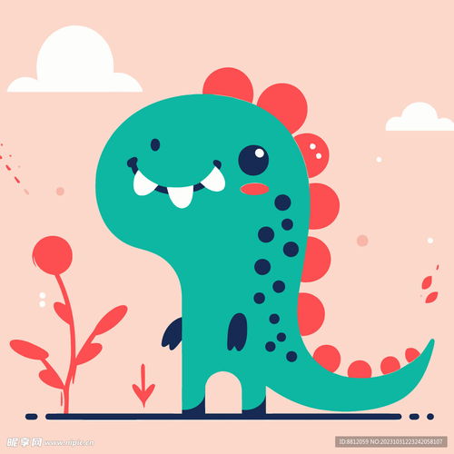 可爱恐龙儿童插画设计图卡通设计