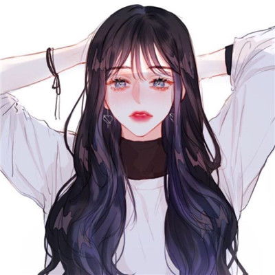 长卷发温柔女生手绘头像2018高清一切努力还不都是因为你