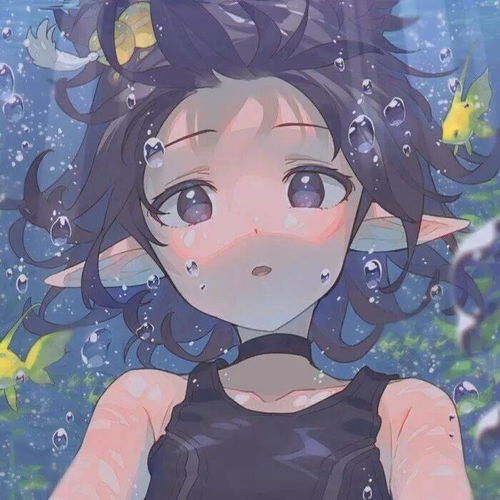 动漫女头蓝色系手绘女生头像壁纸
