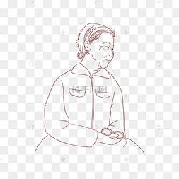 线稿老人图片线稿老人图片素材免费下载千库网