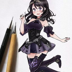 小清新二次元动漫美少女,快保存下来去练习吧
