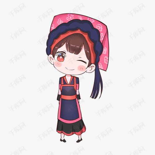 卡通少数民族布依族女孩插画素材图片免费下载千库网