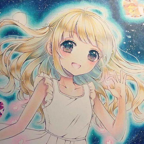 炒鸡可爱仙气的动漫人物女生马克笔插画线稿