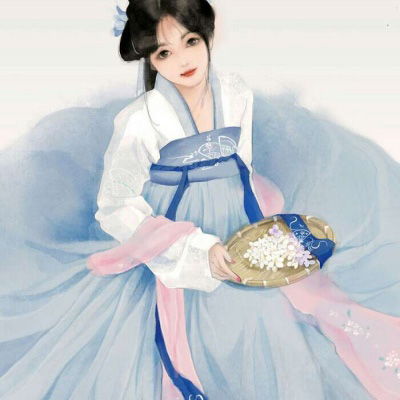 手绘卡通头像女生唯美韩版手绘古风美丽少女头像