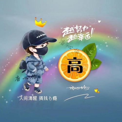 姓氏头像第521期,可爱卡通情侣个性签名头像,越努力越幸运