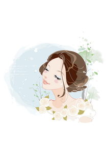 卡通优雅美女闭眼15751585美女