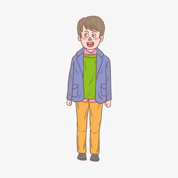冬季冬日西服少年卡通手绘图片素材其他格式下载动漫人物大全