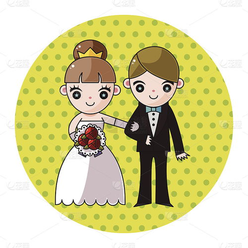 婚礼新人主题元素向量,eps婚礼