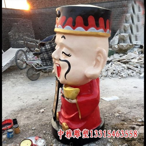 财神玻璃钢雕塑镇江财神树脂雕塑制作厂家中雅雕塑