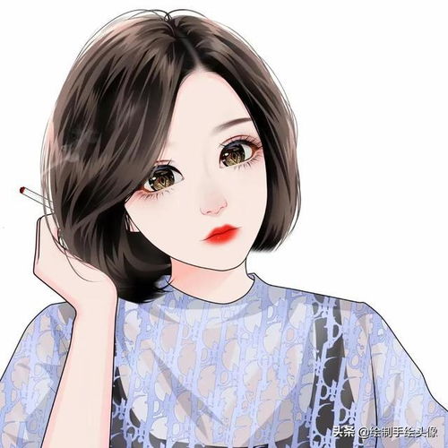 30岁短发女士漫画头像,一定要剪一次短发,网友说真好看