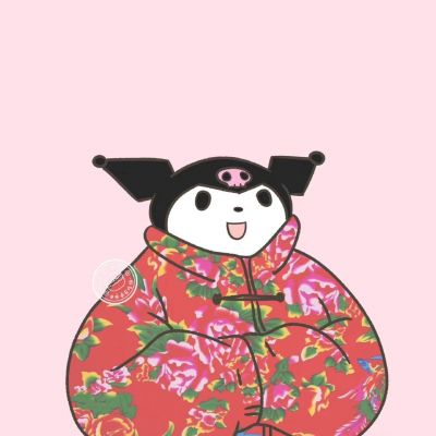 三丽鸥东北大花袄揣手手群头