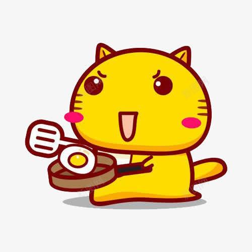 卡通小猫下厨煎蛋免费下载页面网页平面电商创意素材煎蛋素材