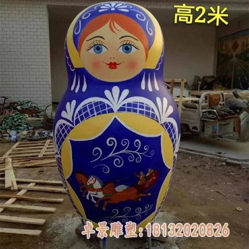 玻璃钢卡通雕塑套娃三沙树脂雕塑套娃图片