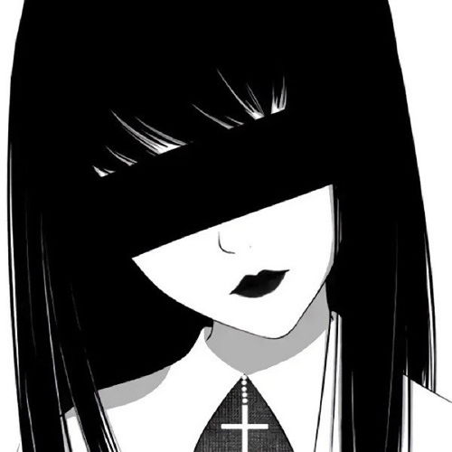 头像暗黑风黑白动漫女头像系列