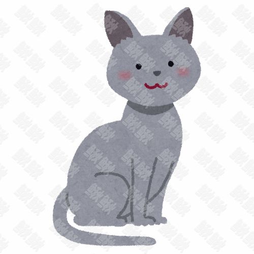 俄罗斯蓝猫的写实插画的小猫猫咪手绘卡通插画手绘png儿童插画免扣素材1阿猫阿狗