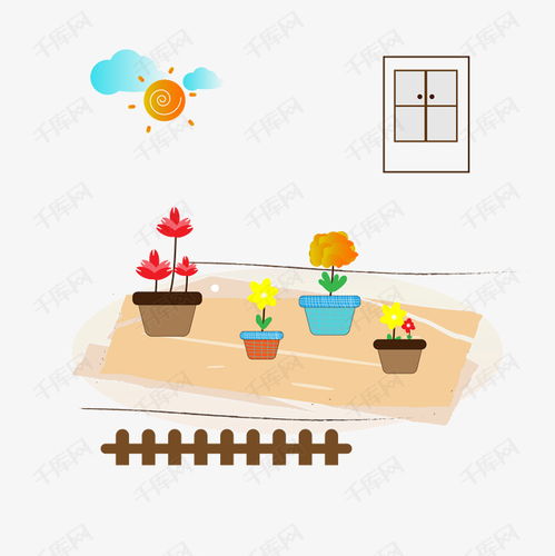 小清新盆花卡通插画素材图片免费下载千库网