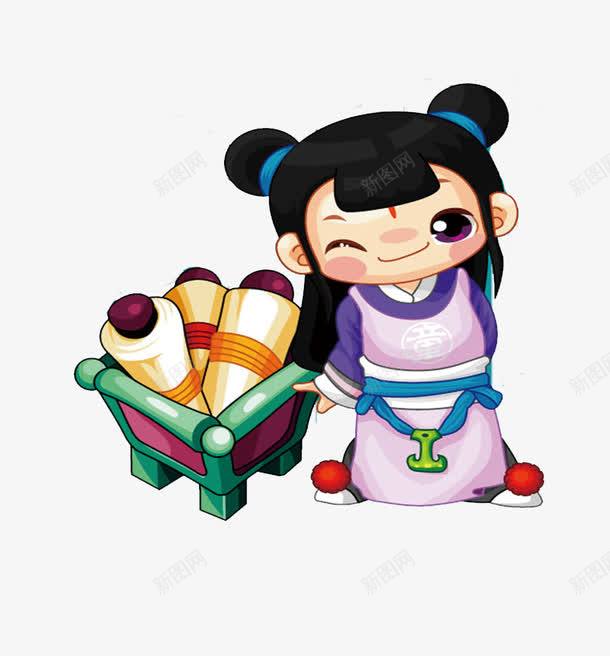 卡通古代人物平面电商创意素材书画素材