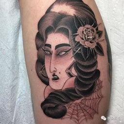 日式风格的人物头像纹身