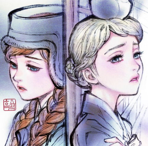 冰雪奇缘遇上温柔韩漫风,艾莎与安娜姐妹情深让人羡慕