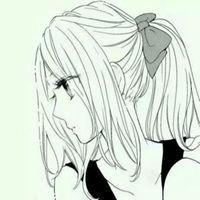 卡通马尾侧脸女孩头像