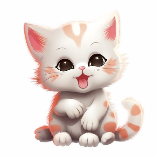 小猫咪手绘卡通