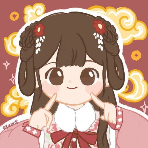 新年闺蜜头像红色系姐妹多人头像