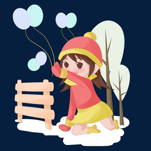 手绘冬季旅游玩耍小女孩插画图片素材其他格式下载动漫人物大全