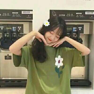 绿色的小清新女头qq头像青春校园小清新图片