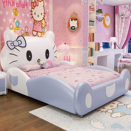 儿童床女孩卡通公主床带护栏1.2米1.5米粉红色hellokitty小床包邮