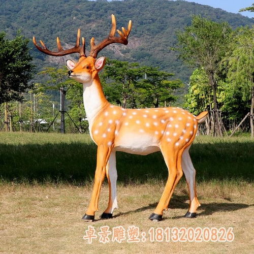 梅花鹿玻璃钢动物雕塑昆明玻璃钢梅花鹿雕塑价格