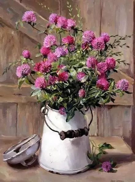 英国艺术家安妮奶奶的画和她的花