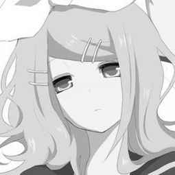 动漫女生黑白头像