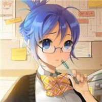 很文静可爱的眼镜妹卡通头像