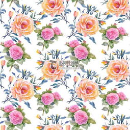 浪漫玫瑰花背景田园风花卉图案图片印花面料设计图案原创艺术风psd图片素材下载图芽创意