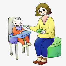手绘喂饭的母亲插画图片素材其他格式下载动漫人物大全