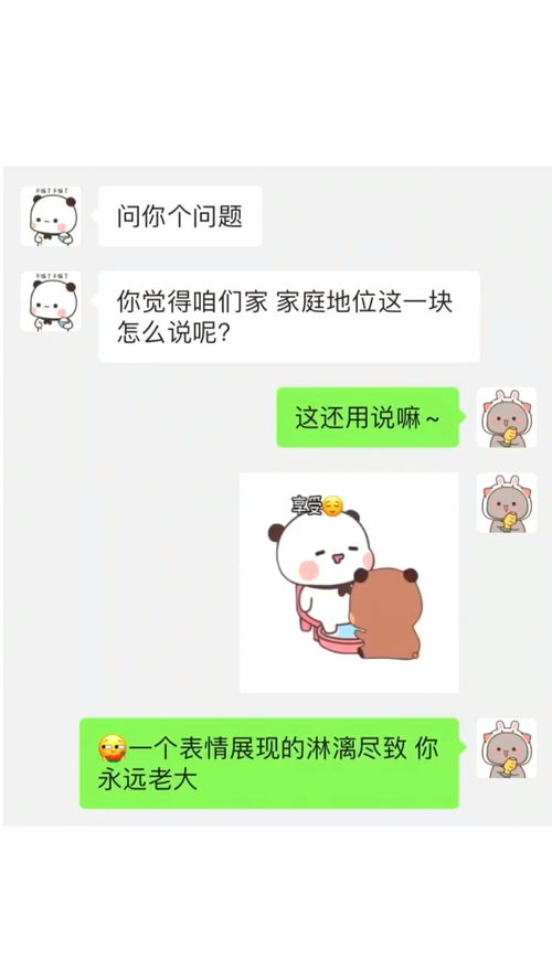 是不是你和女朋友的家庭地位一摸一样沙雕操作表情包小可爱已上线聊天记录