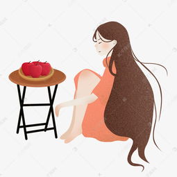 手绘唯美吃水果的姑娘素材图片免费下载高清psd千库网图片编号11120264