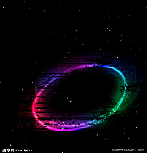 彩色光环星空背景设计图