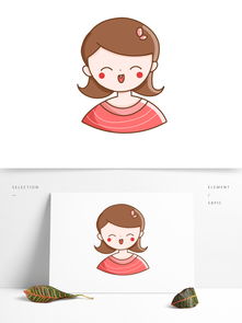 卡通可爱插画短发女孩图片素材ai格式下载其他大全