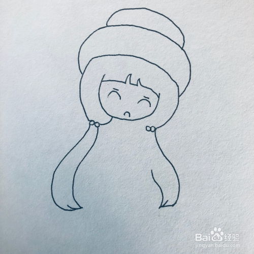 忧伤的女孩卡通简笔画绘画方法