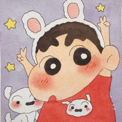 蜡笔小新水彩画恶搞头像蜡笔小新的微信头像可爱幽默