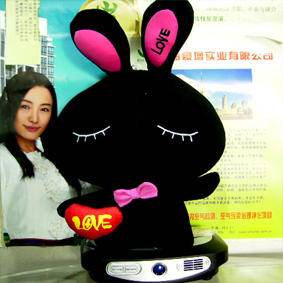 豪增竹炭防辐射玩具包love情侣兔公仔摆饰卡通竹炭包对