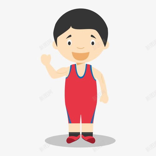 红色运动服少年卡通奥运会平面电商创意素材运动服素材