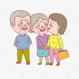 卡通手绘人物回家看望父母素材图片免费下载千库网