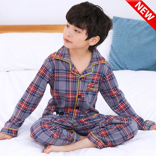 儿童睡衣春秋男童睡衣纯棉长袖套装小孩学生中大童宝宝卡通家居服