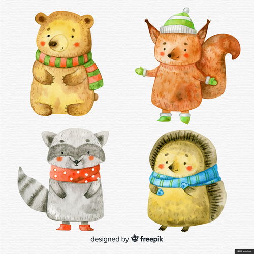 动物卡通狐狸拟人可爱鸟类卡通动物萌宠动物插画绘画卡通动物萌宠动物插画绘画