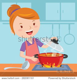 mothercooking.vectorillustrationofawomancookinginthekitchen.