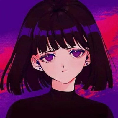 黑白动漫头像丧女二次元很丧很酷的女生头像