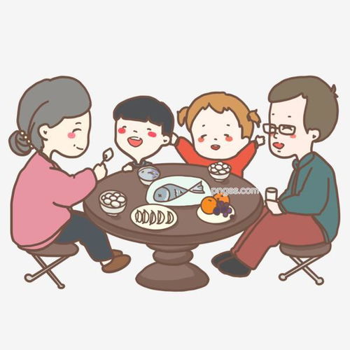 元旦一家四口团聚吃饭的美好场景图片大小3000x3000px图片尺寸1.26mb来自png搜索网pngss.com免费免扣png素材下载拜年壁纸插画传统习俗欢庆家人节日卡通风卡通手绘可爱暖色系童话风格团聚